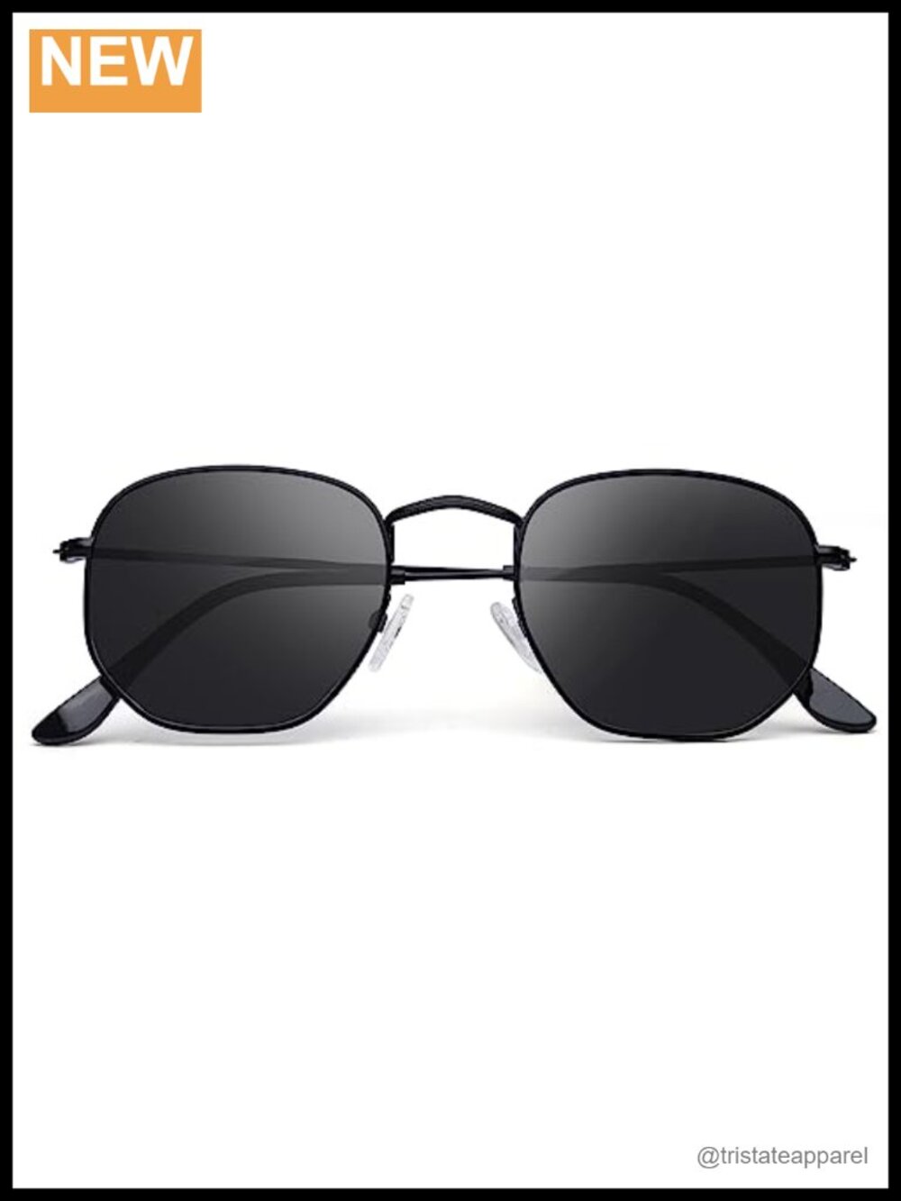 Polarized Sunglasses Square Hexagonal Flat Mirrored UV Protection Unisex